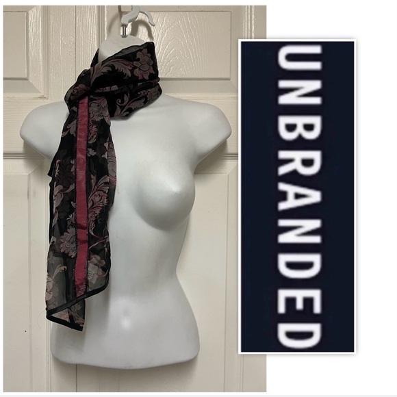 None Accessories - UNBRANDED Sheer Floral Print Scarf